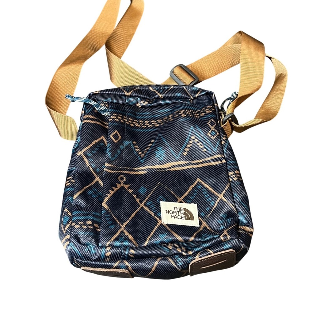 The North Face Crossbody Bag Unisex OS Blue Brown Tribal Print NF0A3KZT